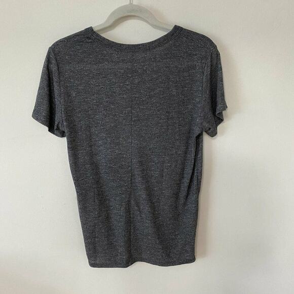 Michael Stars Short Sleeve Gray Knotted Front Round Neck T-shirt Oversized XS - Picture 6 of 9